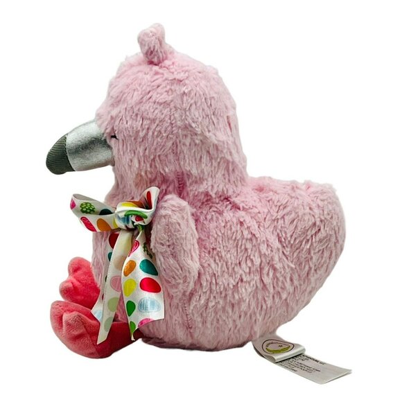 Animal Adventure Pink Flamingo Plush 9 inch Silver Beak 2019 Easter Egg Ribbon - Picture 5 of 9